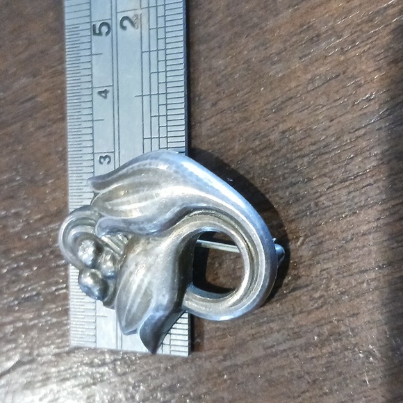 George Jensen Tulip Brooch and Matching screw back Earrings SS Denmark - Picture 12 of 12